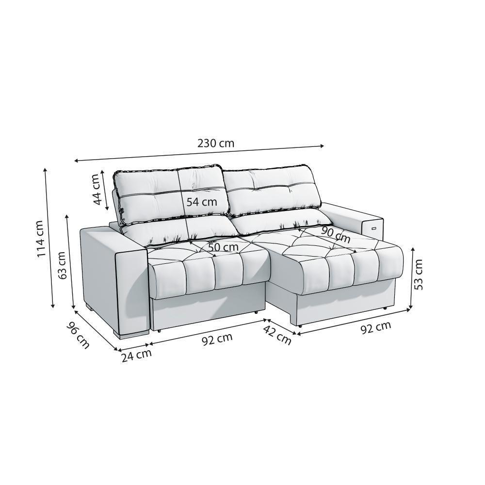 Sofá Retrátil Kappesberg Sander Suede Bege - 3