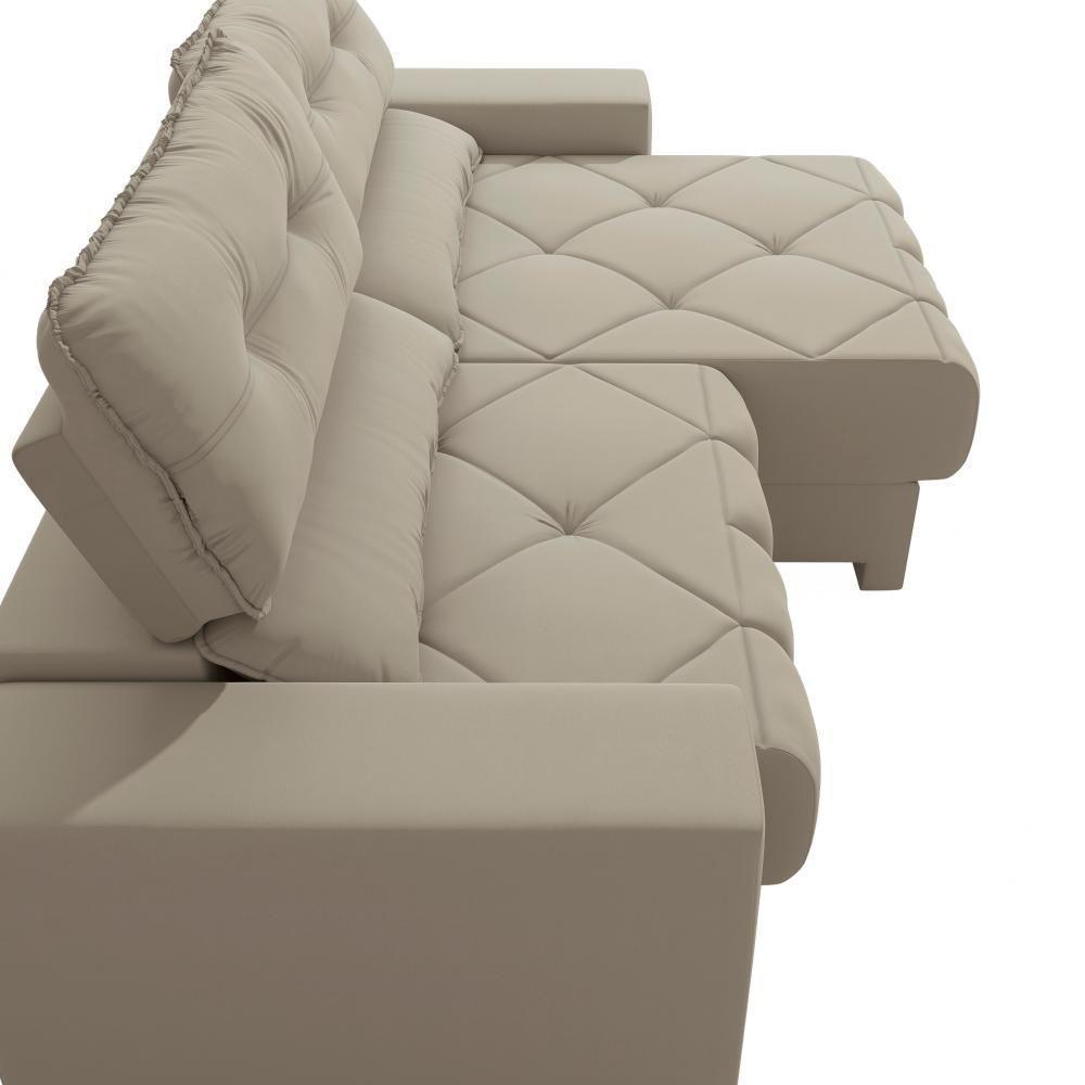 Sofá Retrátil Kappesberg Sander Suede Bege - 5