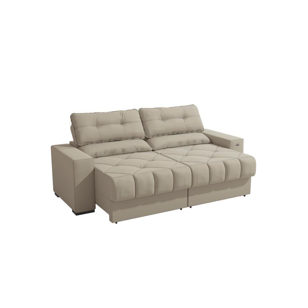 Sofá Retrátil Kappesberg Sander Suede Bege - 8