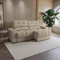 Sofá Retrátil Kappesberg Sander Suede Bege - 1