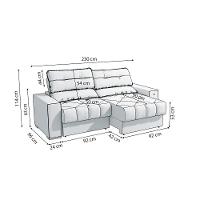 Sofá Retrátil Kappesberg Sander Suede Bege - 3