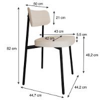 Conjunto 6 Cadeiras De Jantar Alloa Corriente Palha Estrutura Preta - 7