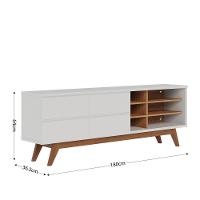 Rack Bancada Noronha 1.8 Off White Matte Freijó Com Aparador Riviera Freijó – Colibri - 8