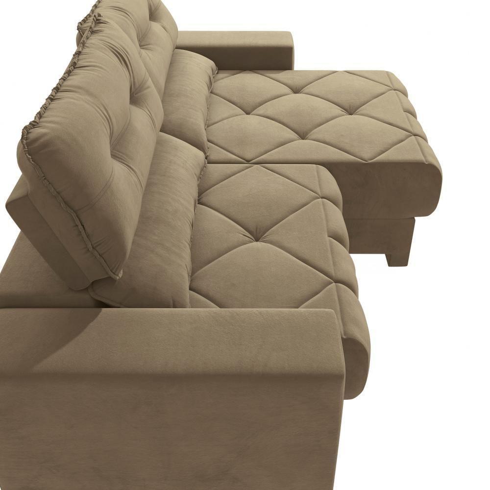 Sofá Retrátil Kappesberg Sander Veludo Bege - 5
