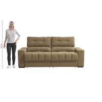 Sofá Retrátil Kappesberg Sander Veludo Bege