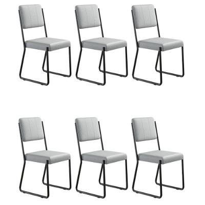 Conjunto 6 Cadeiras De Jantar Next Cinza Claro Corriente Estrutura Preta