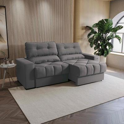 Sofá Retrátil Kappesberg Sander Veludo Titanio