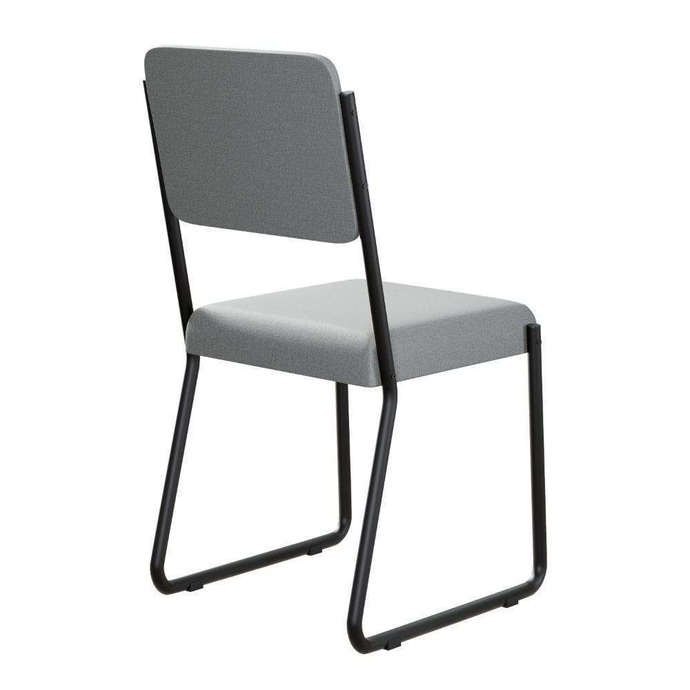 Conjunto 4 Cadeiras De Jantar Next Cinza Claro Corriente Estrutura Preta - 6