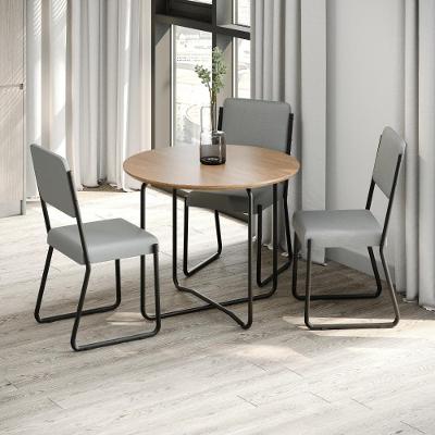 Conjunto 4 Cadeiras De Jantar Next Cinza Claro Corriente Estrutura Preta