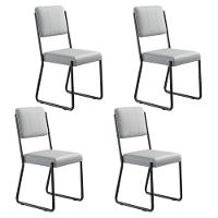Conjunto 4 Cadeiras De Jantar Next Cinza Claro Corriente Estrutura Preta - 2