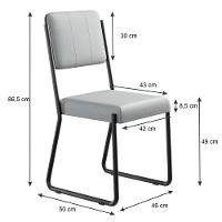 Conjunto 4 Cadeiras De Jantar Next Cinza Claro Corriente Estrutura Preta - 3