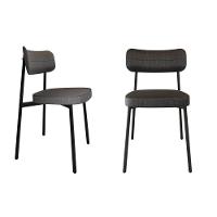 Conjunto 2 Cadeiras De Jantar Alloa Corriente Grafite Estrutura Preta - 1