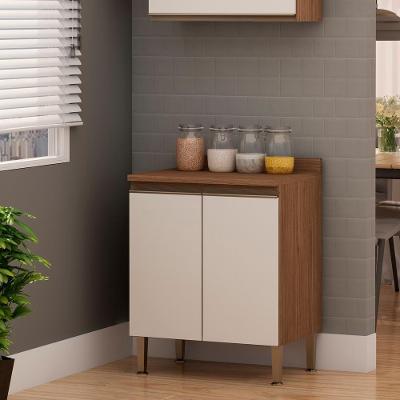 Balcão De Cozinha Genialflex Essência 2 Portas ébano Branco