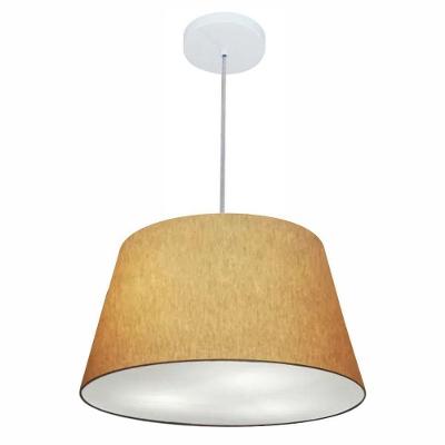 Lustre Pendente Cone Vivare Md-4021 Cúpula Em Tecido 21/40x30cm - Bivolt Palha 127/220v