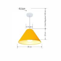 Lustre Pendente Cone Vivare Md-4078 Cúpula Em Tecido 25/40x15cm - Bivolt Laranja 127/220v - 2