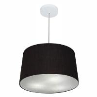 Lustre Pendente Cone Vivare Md-4156 Cúpula Em Tecido 30/45x40cm - Bivolt Preto 127/220v - 1