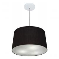 Lustre Pendente Cone Vivare Md-4156 Cúpula Em Tecido 30/45x40cm - Bivolt Preto 127/220v