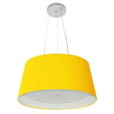 Lustre Pendente Cone Vivare Md-4144 Cúpula Em Tecido 25x50x40cm - Bivolt Amarelo-branco 127/220v