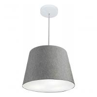 Lustre Pendente Cone Vivare Md-4155 Cúpula Em Tecido 30/40x30cm - Bivolt Rustico-cinza 127/220v