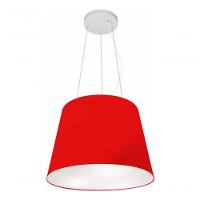 Lustre Pendente Cone Vivare Md-4152 Cúpula Em Tecido 30/40x30cm - Bivolt Vermelho 127/220v - 3