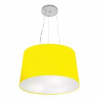 Lustre Pendente Cone Vivare Md-4153 Cúpula Em Tecido 30/45x40cm - Bivolt Amarelo 127/220v - 1