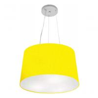 Lustre Pendente Cone Vivare Md-4153 Cúpula Em Tecido 30/45x40cm - Bivolt Amarelo 127/220v - 3