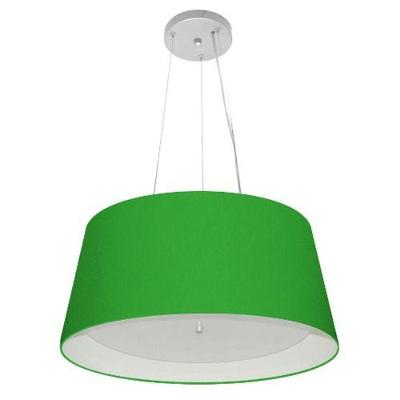 Lustre Pendente Cone Vivare Md-4144 Cúpula Em Tecido 25x50x40cm - Bivolt Verde-folha-branco 127/220v