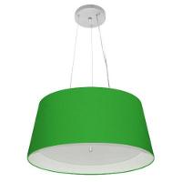Lustre Pendente Cone Vivare Md-4144 Cúpula Em Tecido 25x50x40cm - Bivolt Verde-folha-branco 127/220v - 1