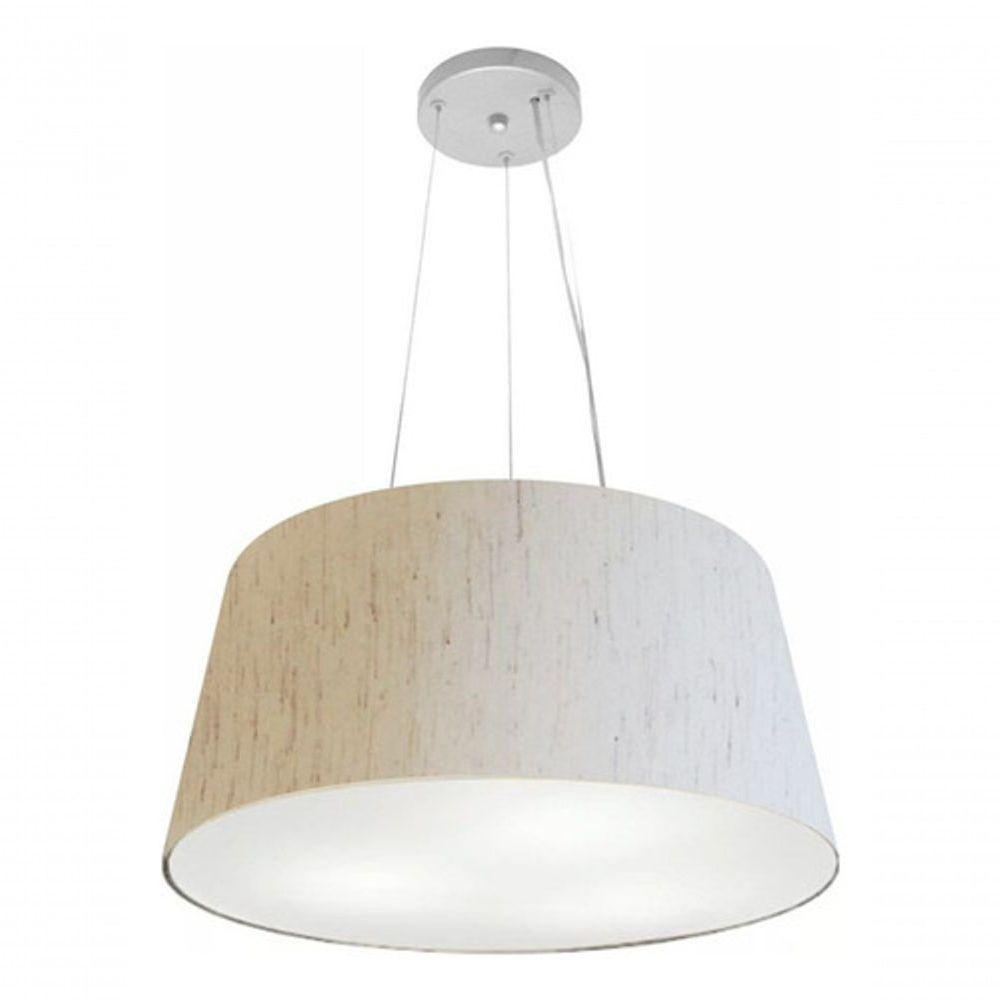 Lustre Pendente Cone Vivare Md-4048 Cúpula Em Tecido 21/50x40cm - Bivolt Linho Bege 127/220v - 3