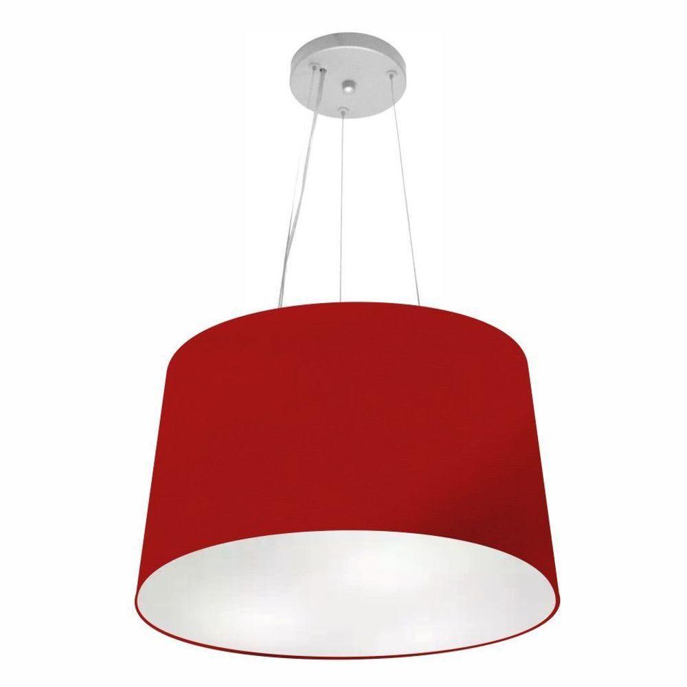 Lustre Pendente Cone Vivare Md-4153 Cúpula Em Tecido 30/45x40cm - Bivolt Bordo 127/220v - 1