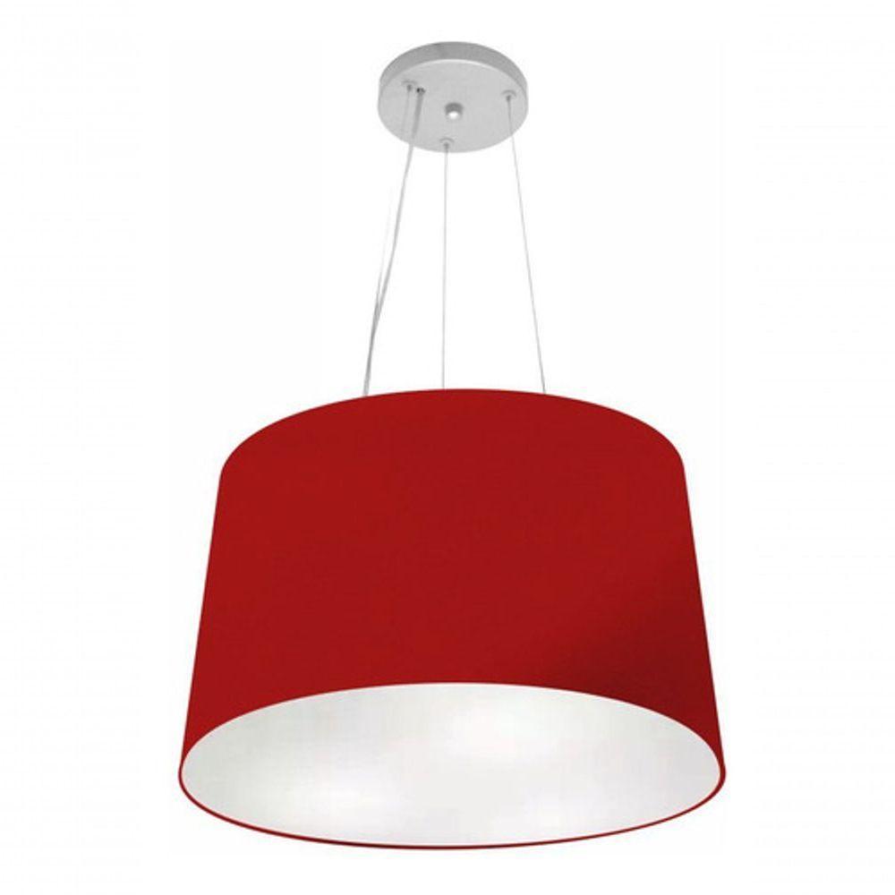 Lustre Pendente Cone Vivare Md-4153 Cúpula Em Tecido 30/45x40cm - Bivolt Bordo 127/220v - 3