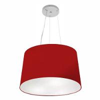Lustre Pendente Cone Vivare Md-4153 Cúpula Em Tecido 30/45x40cm - Bivolt Bordo 127/220v - 1