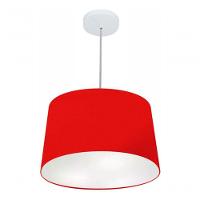 Lustre Pendente Cone Vivare Md-4156 Cúpula Em Tecido 30/45x40cm - Bivolt Vermelho 127/220v