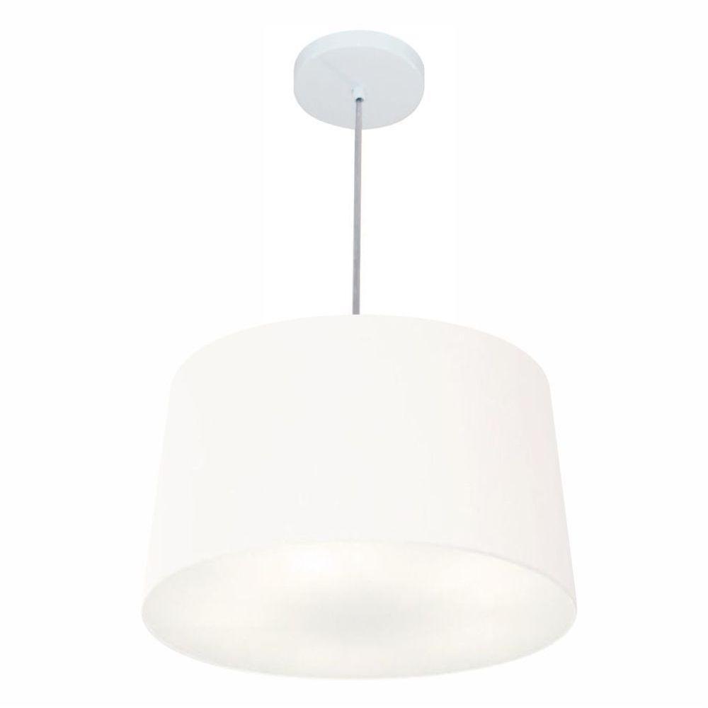 Lustre Pendente Cone Vivare Md-4156 Cúpula Em Tecido 30/45x40cm - Bivolt Branco 127/220v - 1