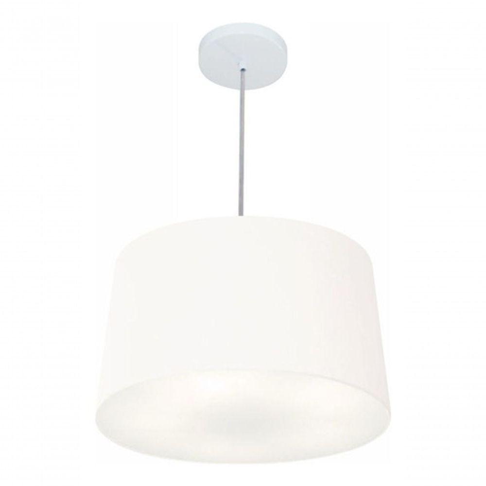 Lustre Pendente Cone Vivare Md-4156 Cúpula Em Tecido 30/45x40cm - Bivolt Branco 127/220v - 4
