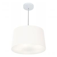 Lustre Pendente Cone Vivare Md-4156 Cúpula Em Tecido 30/45x40cm - Bivolt Branco 127/220v