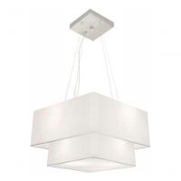 Lustre Pendente Duplo Quadrado Vivare Md-4157 Cúpula Em Tecido 40x35cm Branco - Bivolt - 3