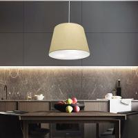 Lustre Pendente Cone Vivare Md-4155 Cúpula Em Tecido 30/40x30cm - Bivolt Algodão-crú 127/220v - 3