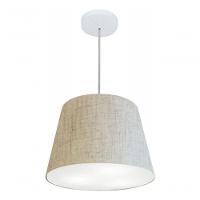 Lustre Pendente Cone Vivare Md-4246 Cúpula Em Tecido 30/40x30cm - Bivolt Rustico-bege 127/220v - 2