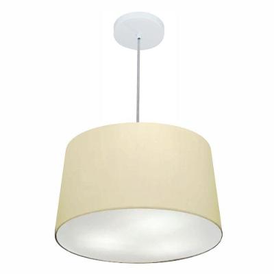 Lustre Pendente Cone Vivare Md-4247 Cúpula Em Tecido 30/45x40cm - Bivolt Algodão-crú 127/220v