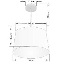 Lustre Pendente Cone Vivare Md-4247 Cúpula Em Tecido 30/45x40cm - Bivolt Algodão-crú 127/220v - 2
