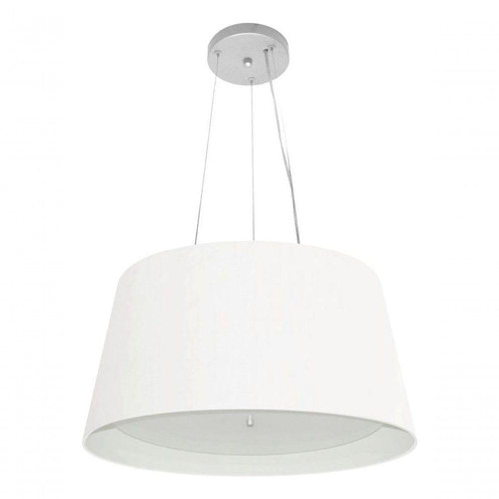 Lustre Pendente Cone Vivare Md-4144 Cúpula Em Tecido 25x50x40cm - Bivolt Branco 127/220v - 3