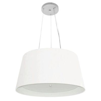 Lustre Pendente Cone Vivare Md-4144 Cúpula Em Tecido 25x50x40cm - Bivolt Branco 127/220v