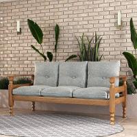 Sofá 3 Lugares Madeira Maciça Liz Multimóveis Vcr7000 Cinza Cinza - 5