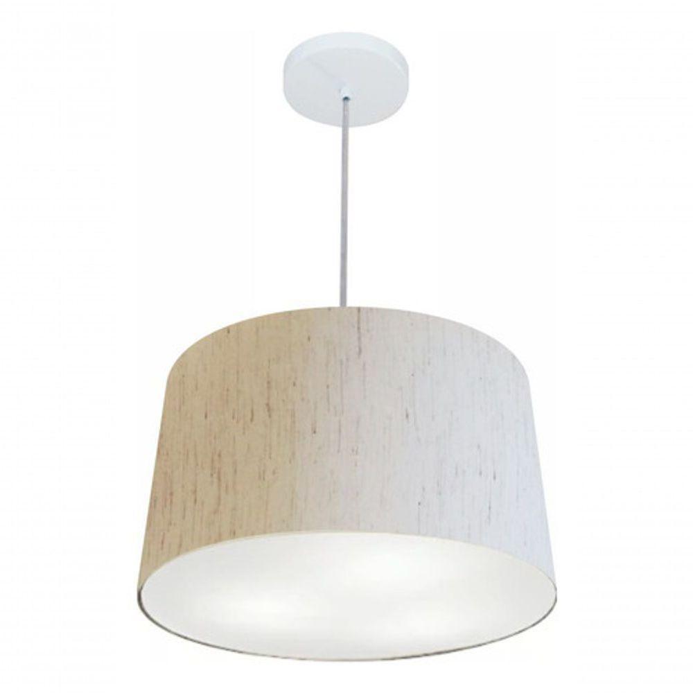 Lustre Pendente Cone Vivare Md-4156 Cúpula Em Tecido 30/45x40cm - Bivolt Linho Bege 127/220v - 4