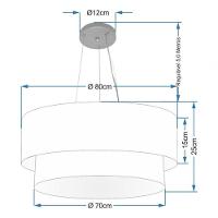 Lustre Pendente Duplo Cilíndrico Vivare Md-4171 Cúpula Em Tecido 80x70cm - Bivolt Café-algodão-crú 127/220v - 4