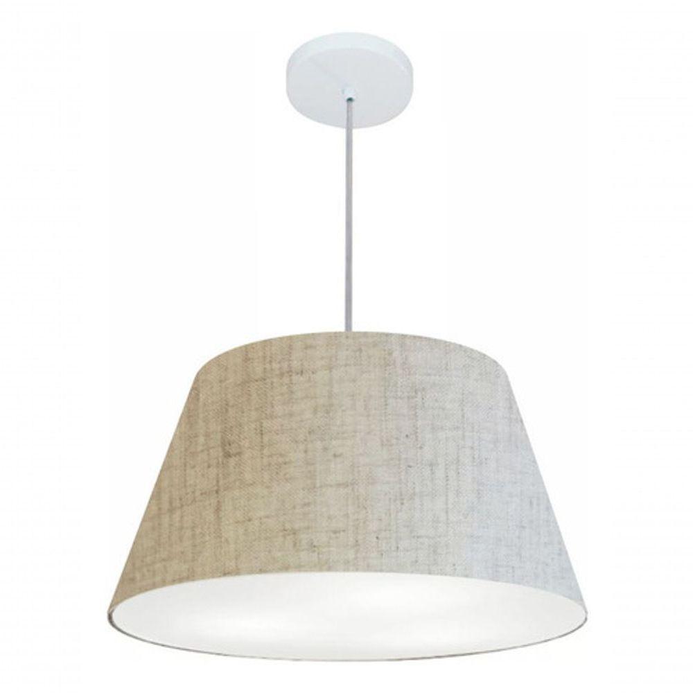 Lustre Pendente Cone Vivare Md-4249 Cúpula Em Tecido 30/50x35cm - Bivolt Rustico-bege 127/220v - 3