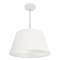 Lustre Pendente Cone Vivare Md-4249 Cúpula Em Tecido 30/50x35cm - Bivolt Branco 127/220v - 1