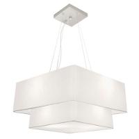 Lustre Pendente Duplo Quadrado Vivare Md-4345 Cúpula Em Tecido 60x50cm - Bivolt Branco 110v/220v - 1