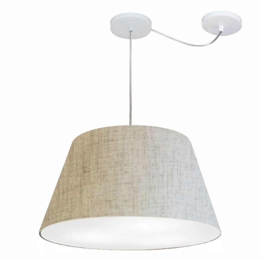 Lustre Pendente Cone Com Desvio Md-4278 Cúpula 30/35x50cm Rsutico Bege - Bivolt - 1